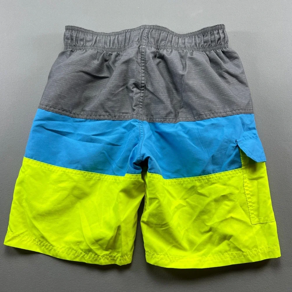 Gerry Swim Shorts Boys Medium (10/12) Multicolor Striped Lined Surfboarding